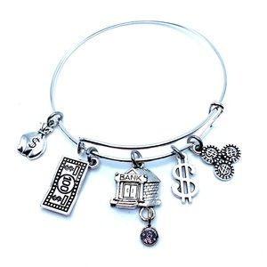 Banker Bracelet Bank Theme Charms May Be Personalized